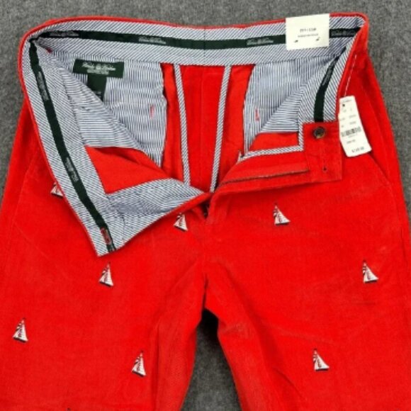 Brooks Brothers Country Club Pants Mens 33x32 Red Sailboat Corduroy Trousers NEW - Picture 6 of 12